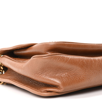 Saint Laurent Crinkled Calfskin Matelasse Monogram Medium Niki Chain Satchel Caramel 9 of 11