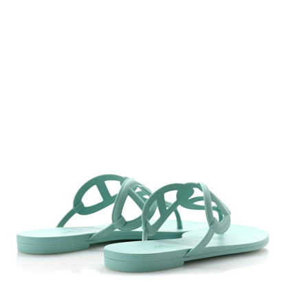 Hermes Rubber Womens Egerie Sandals 41 Vert Embrun 5 of 9