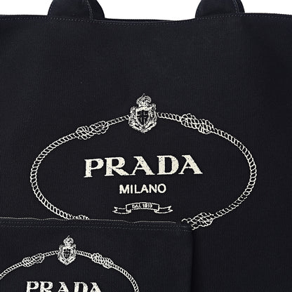 Prada Canapa Logo Bucket Tote Black 12 of 12