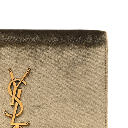 Saint Laurent Velvet Kate Tassel Chain Wallet Olive 8 of 11