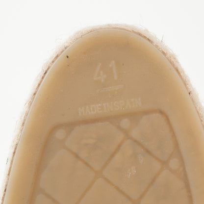 Chanel Lambskin CC Espadrilles 41 Beige Black 6 of 7