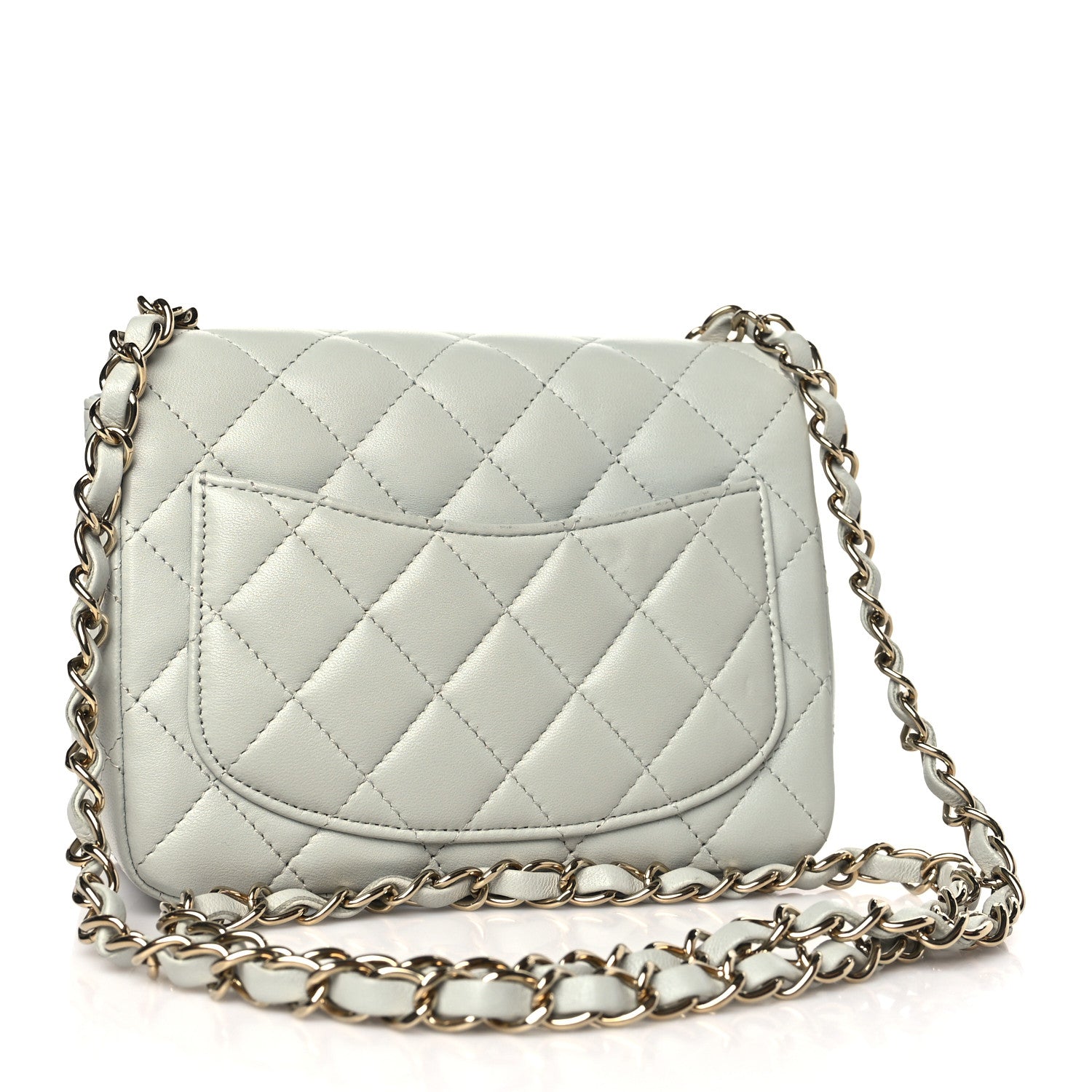 Chanel Lambskin Quilted Mini Square Flap Grey 3 of 11