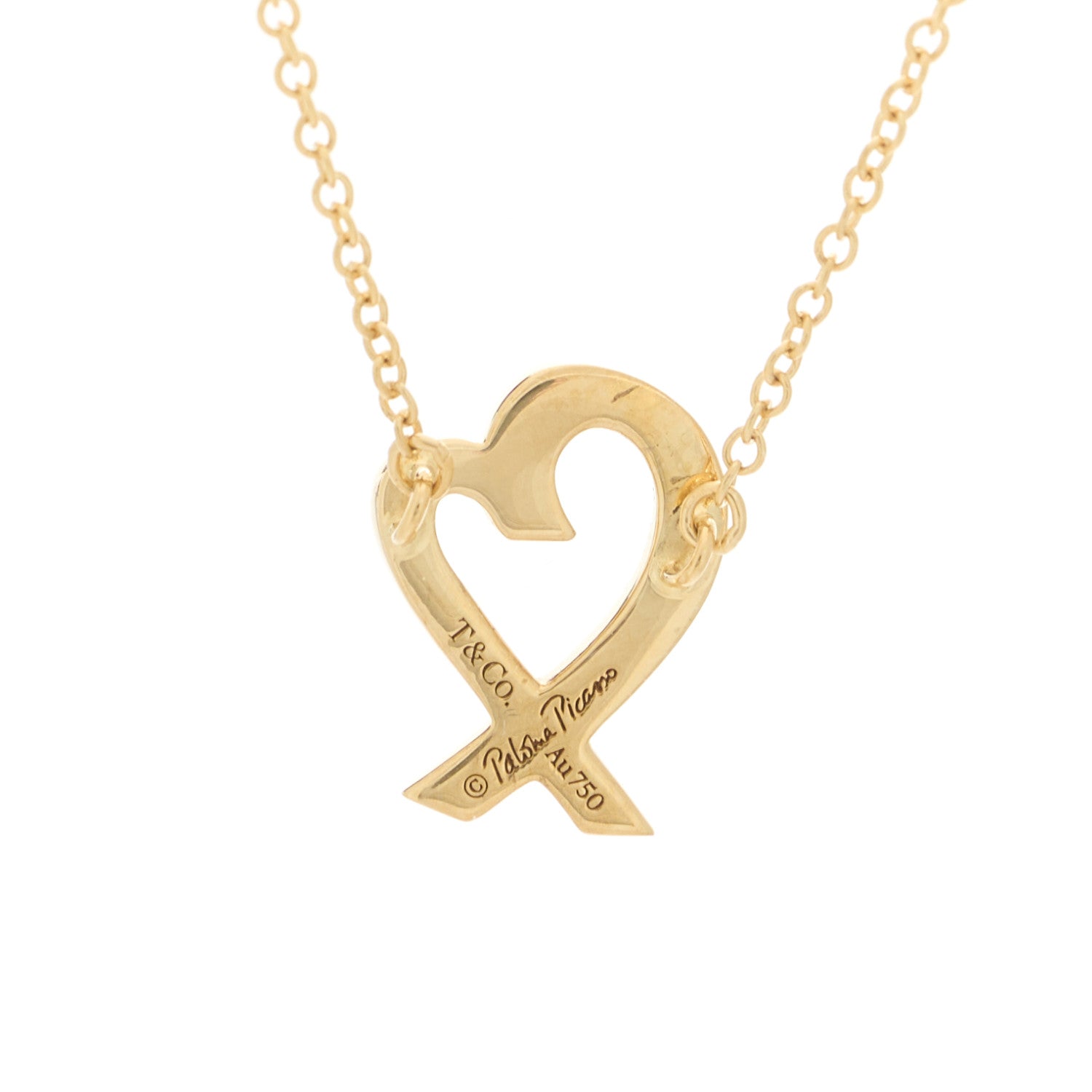 Tiffany 18K Yellow Gold Mini Paloma Picasso Loving Heart Pendant Necklace 5 of 6