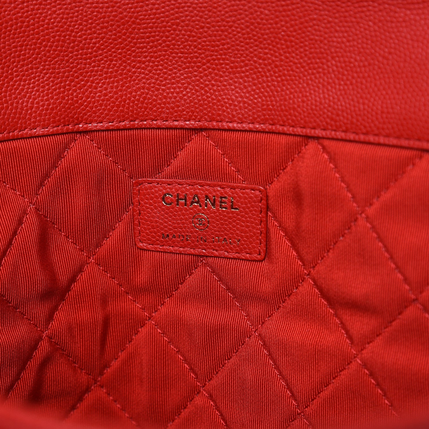 Chanel Caviar Quilted Large Golden Class Pouch Red 6 of 13
