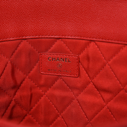 Chanel Caviar Quilted Large Golden Class Pouch Red 6 of 13