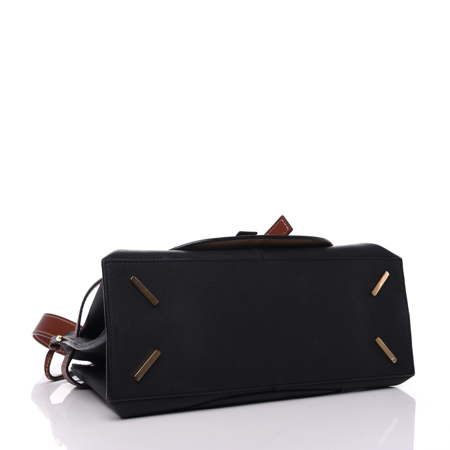 Calfskin Medium Gate Tote Pecan Black