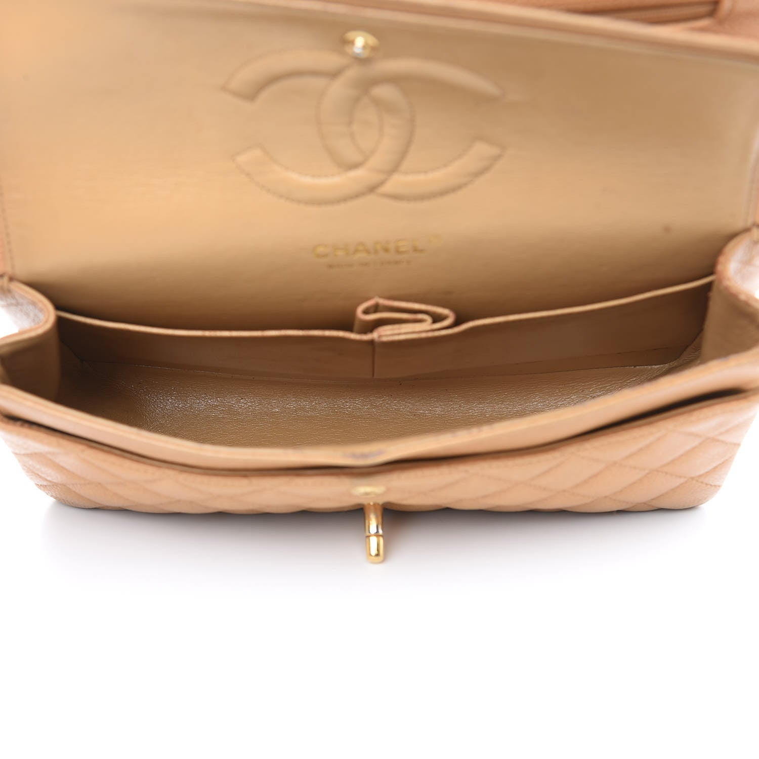 Chanel Caviar Quilted Medium Double Flap Beige 5 of 21