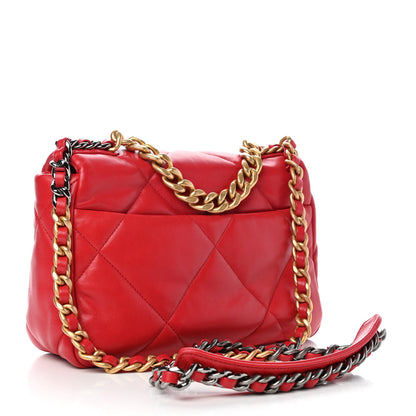 Chanel Lambskin Quilted Medium Chanel 19 Flap Red 3 of 10