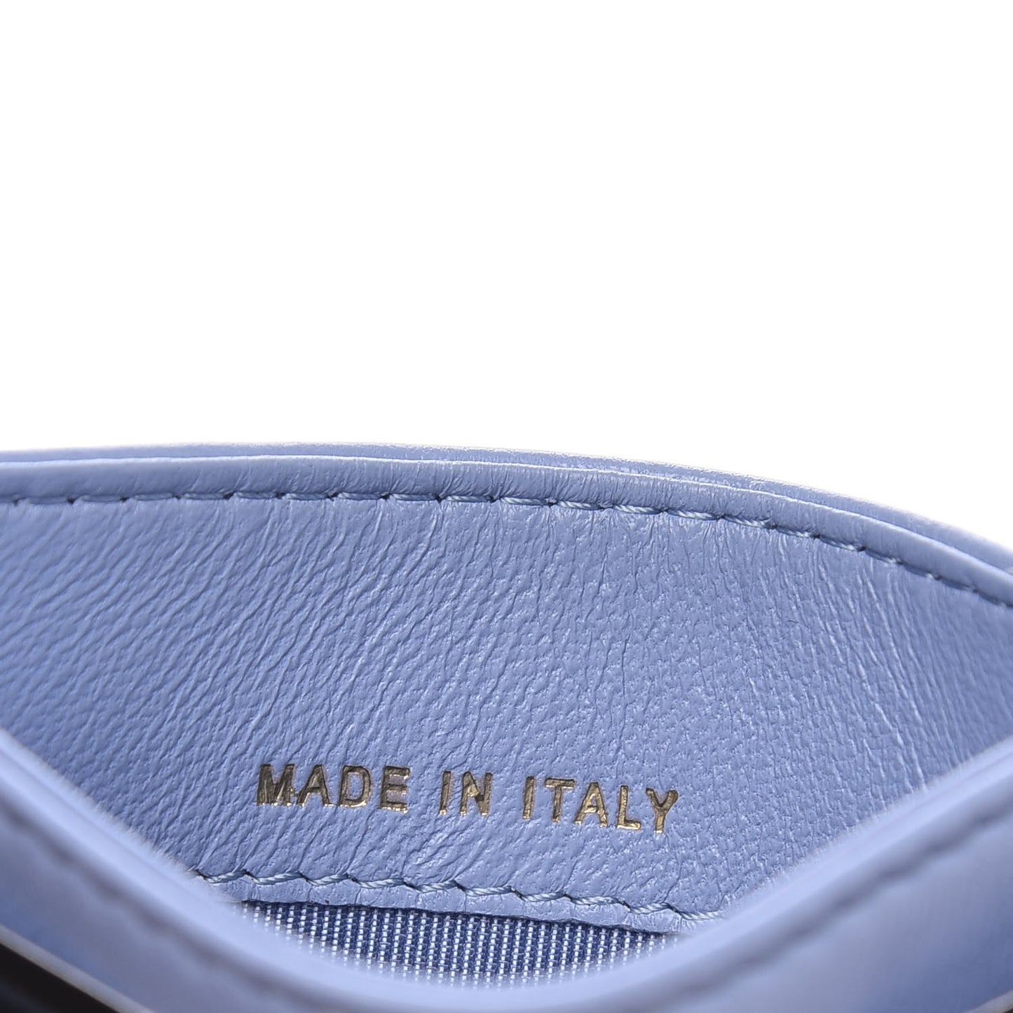 Lambskin Quilted Card Holder Light Blue