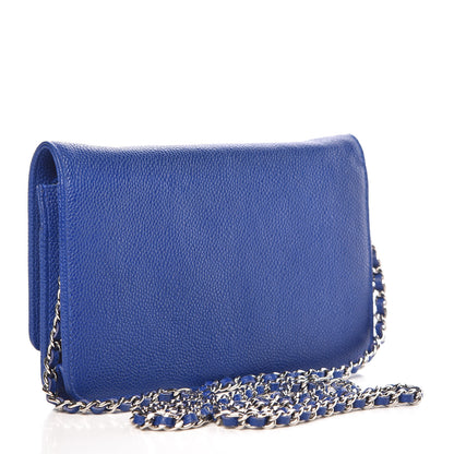 Chanel Caviar Wallet on Chain WOC Blue 3 of 12