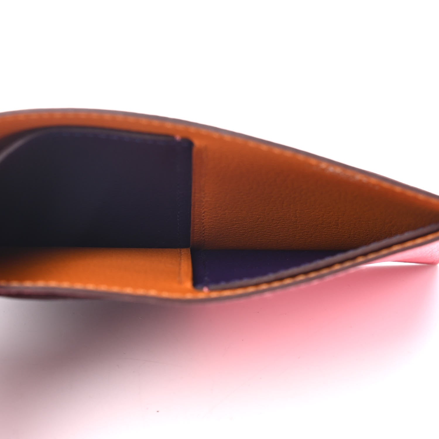 Hermes Evercolor Evergrain Necto Card Holder Magnolia Havane Beton Ambre 4 of 4