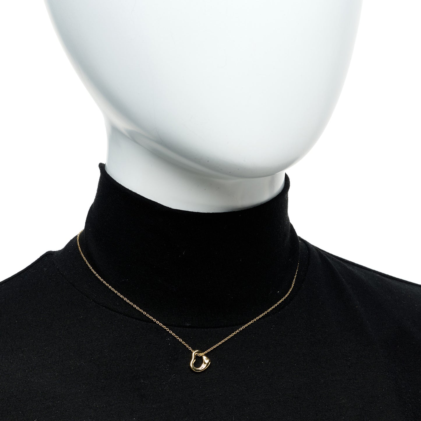 18K Yellow Gold 11mm Elsa Peretti Open Heart Pendant Necklace