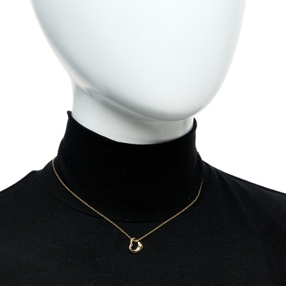 Tiffany 18K Yellow Gold 11mm Elsa Peretti Open Heart Pendant Necklace 2 of 6