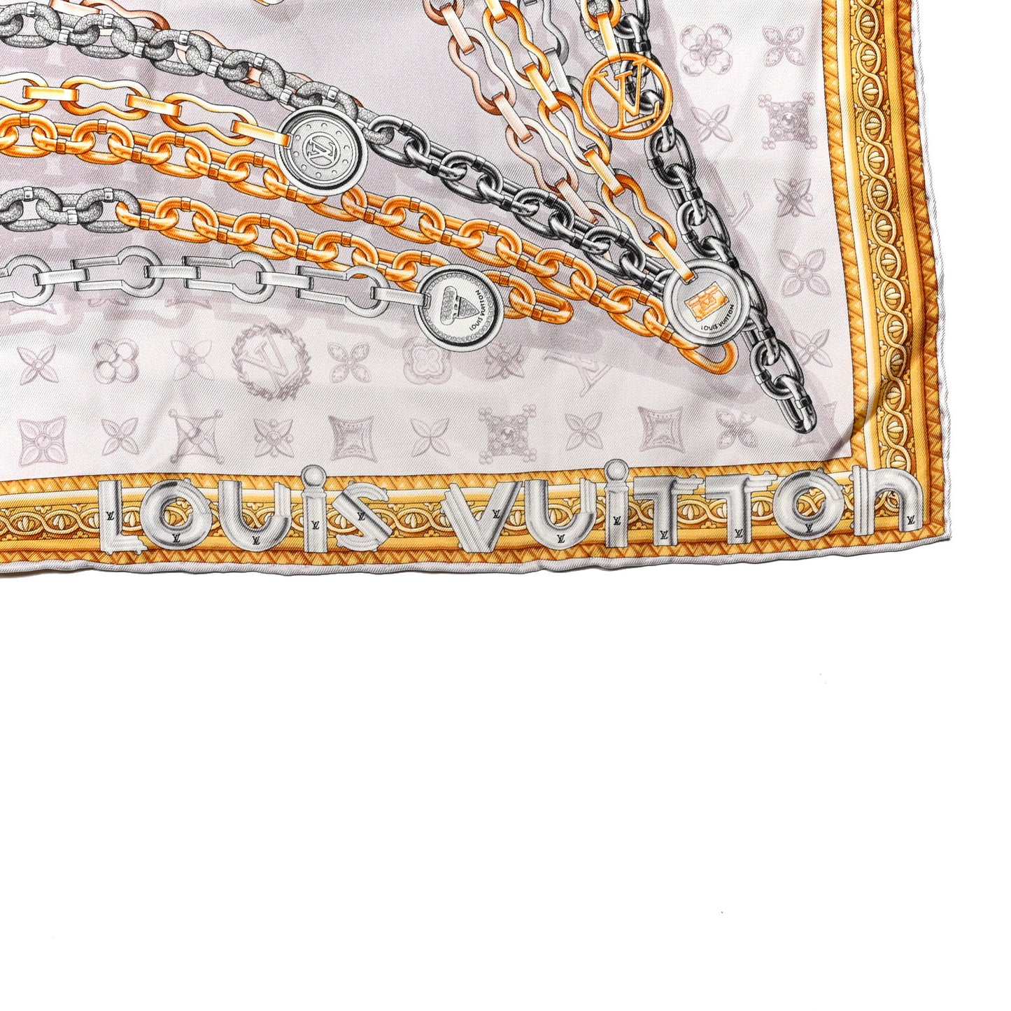 Silk Chains Square Scarf Pink