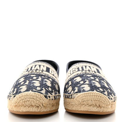 Christian Dior Oblique Embroidered Granville 15mm Espadrilles 37 Deep Blue 2 of 9