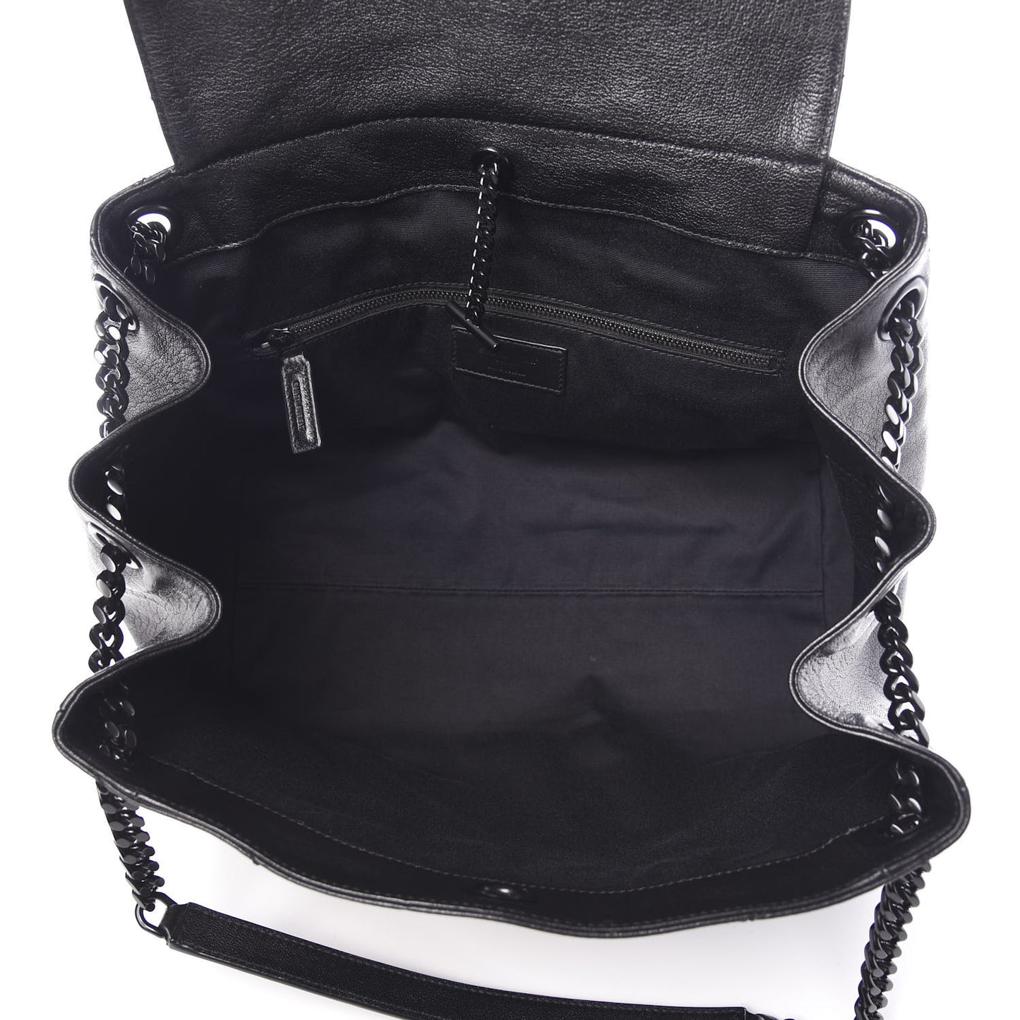 Vintage Lambskin Chevron Monogram Medium Nolita Black