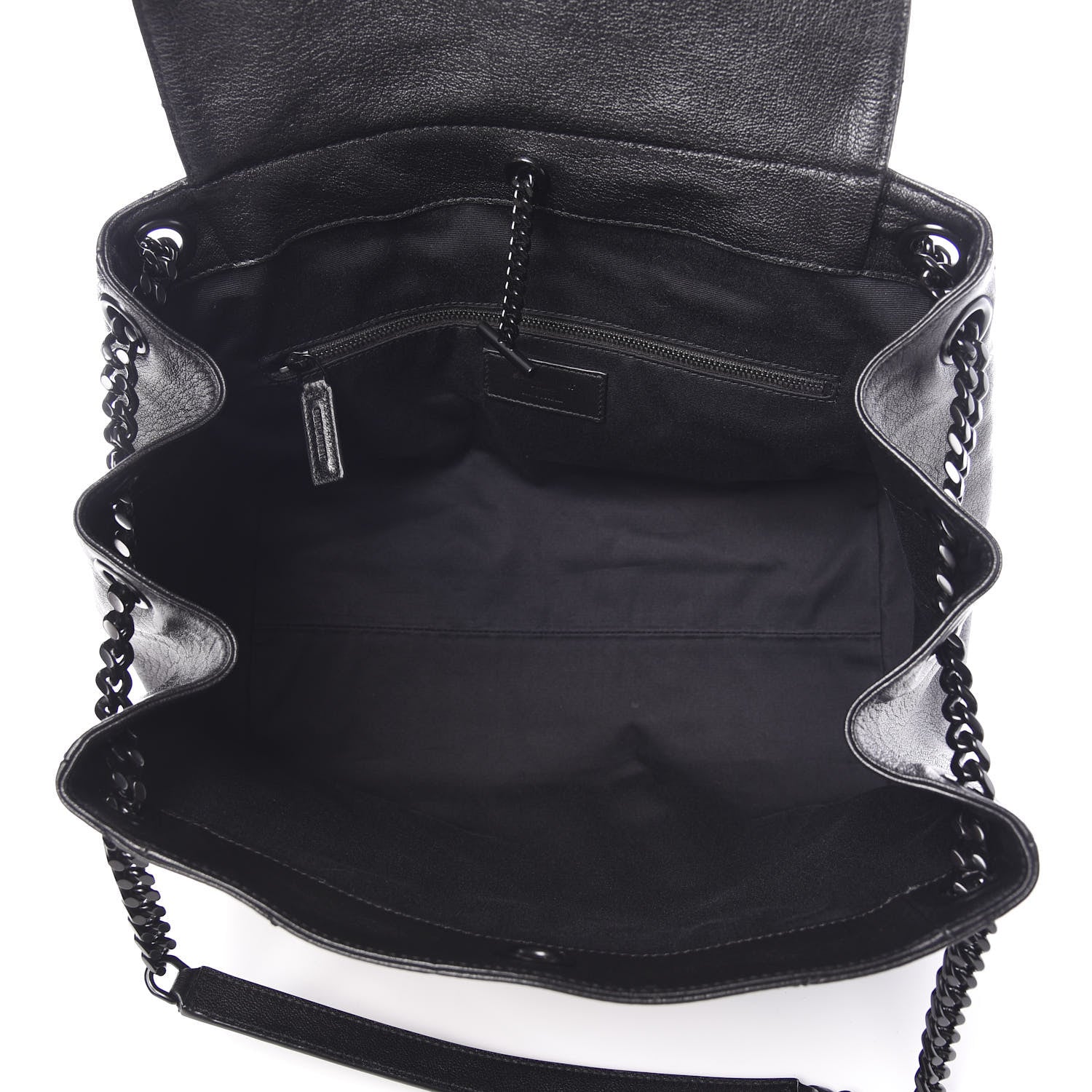 Saint Laurent Vintage Lambskin Chevron Monogram Medium Nolita Black 4 of 9