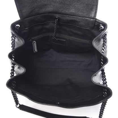 Saint Laurent Vintage Lambskin Chevron Monogram Medium Nolita Black 4 of 9