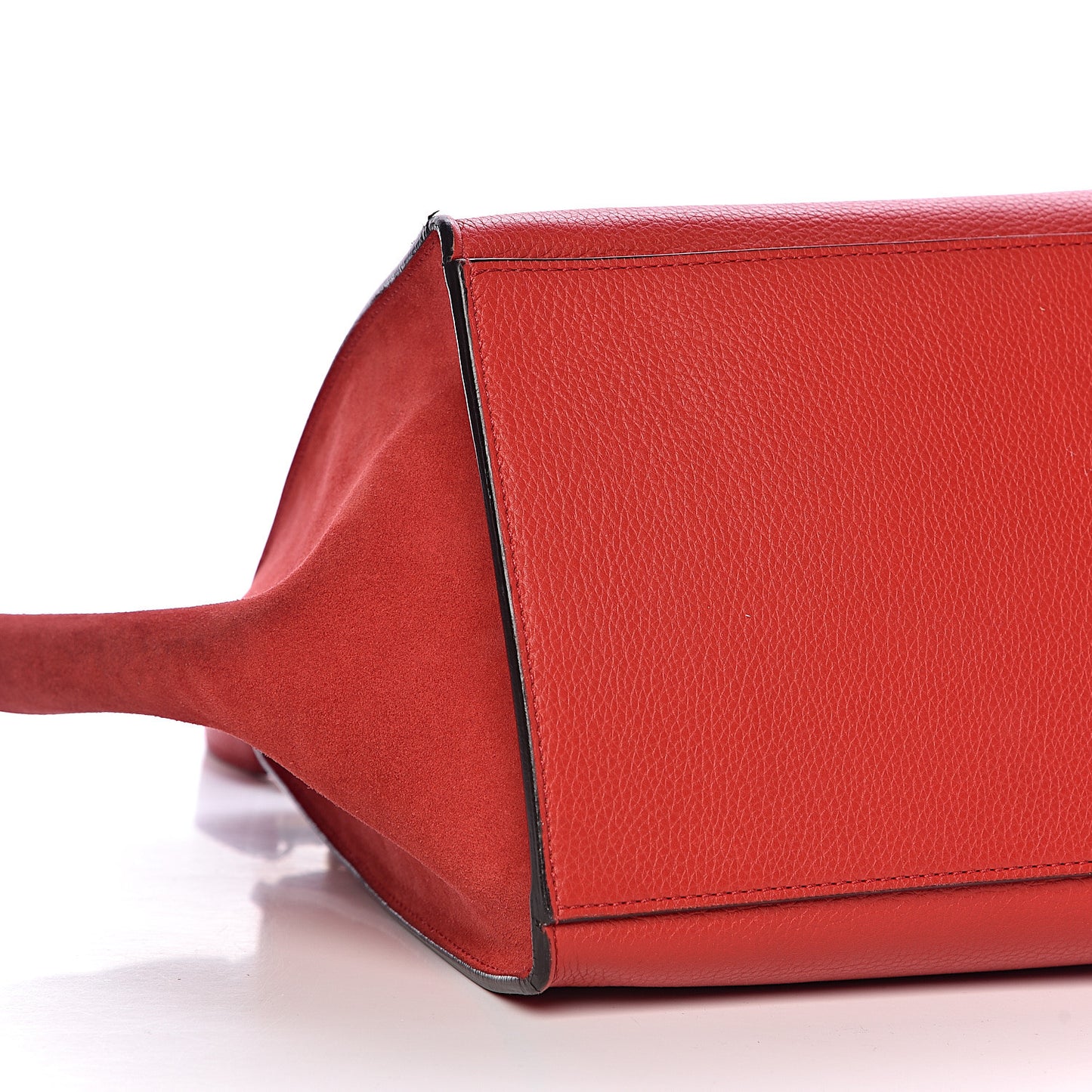 Drummed Calfskin Suede Medium Trapeze Coquelicot