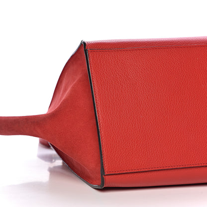 Celine Drummed Calfskin Suede Medium Trapeze Coquelicot 14 of 16