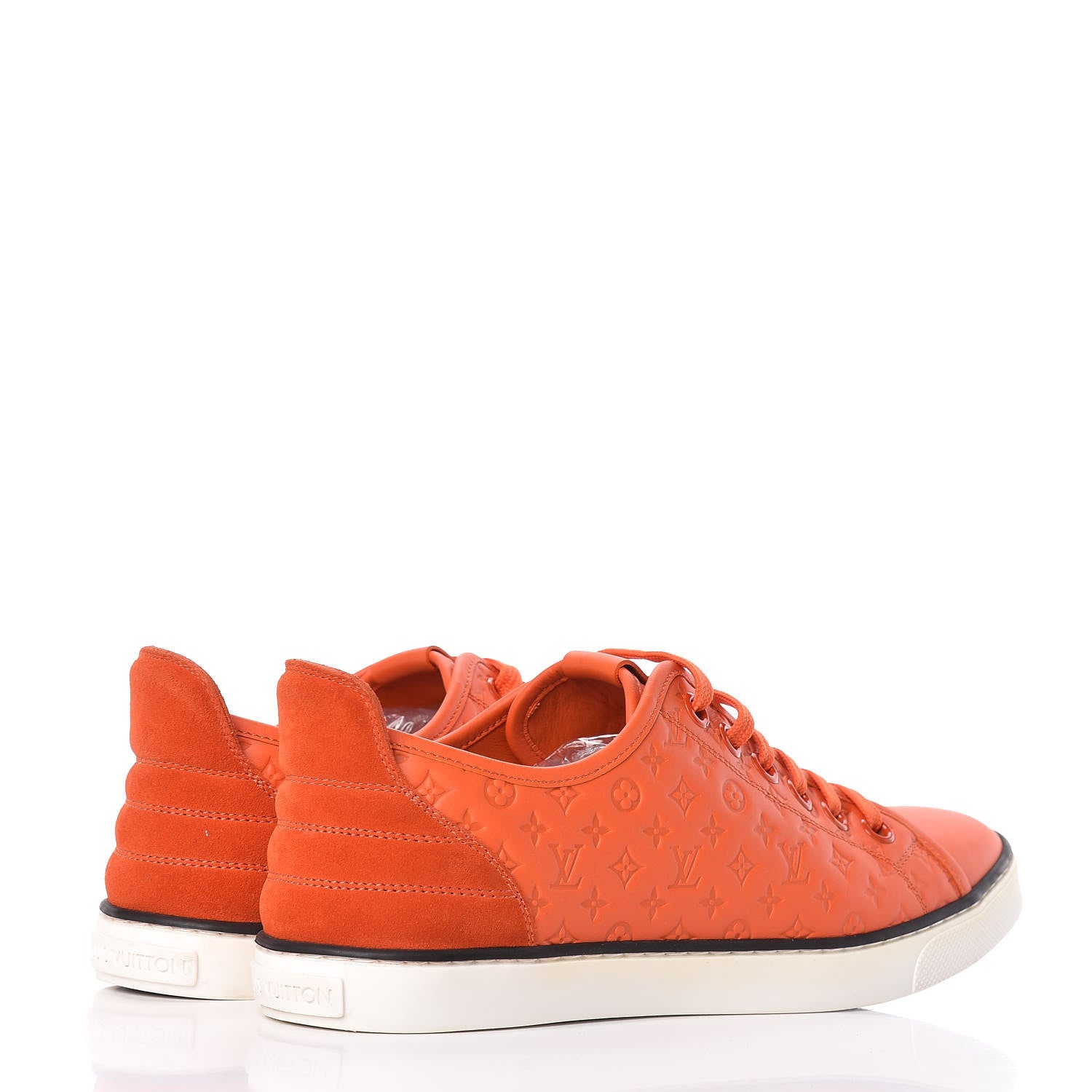 Louis Vuitton Calfskin Embossed Monogram Punchy Sneakers 39 Orange 4 of 10