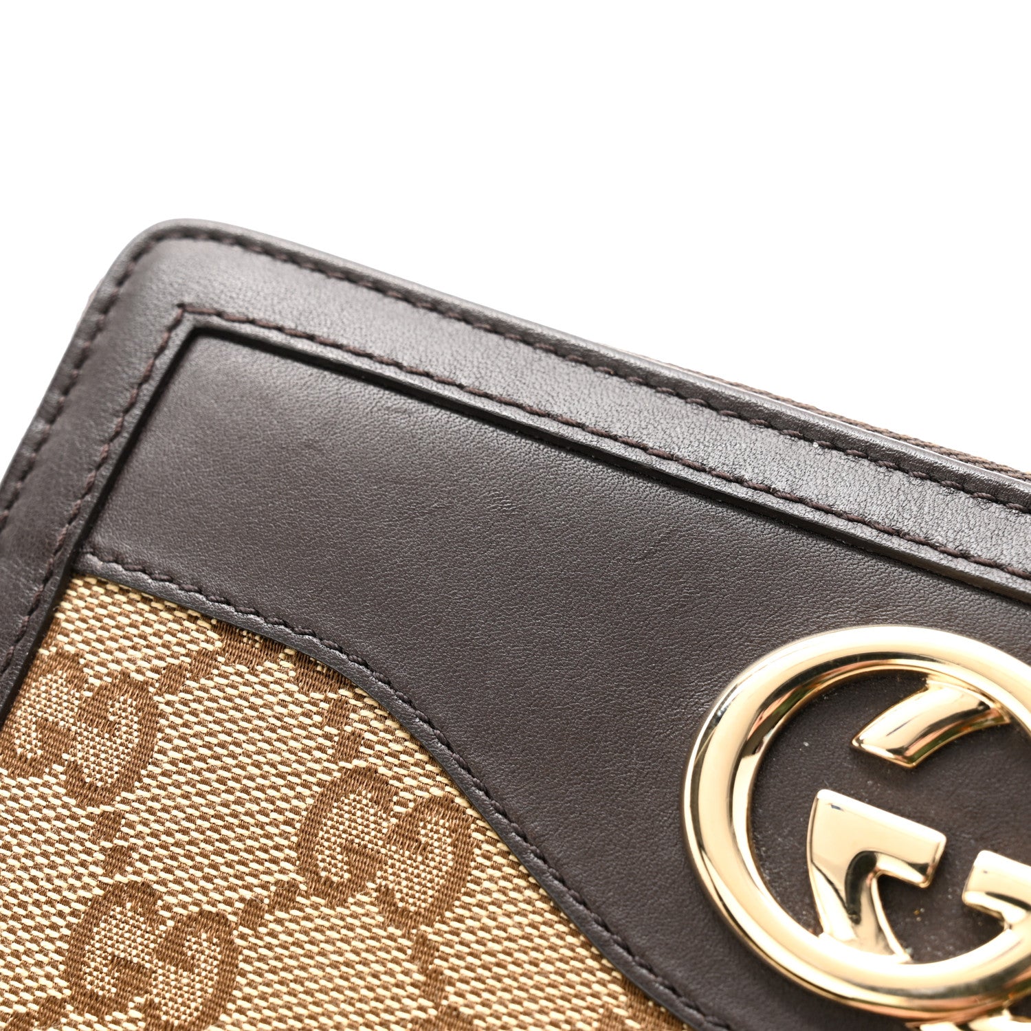 Gucci Monogram Margaux Calfskin Sukey Zip Around Wallet Beige Ebony Cocoa 12 of 13