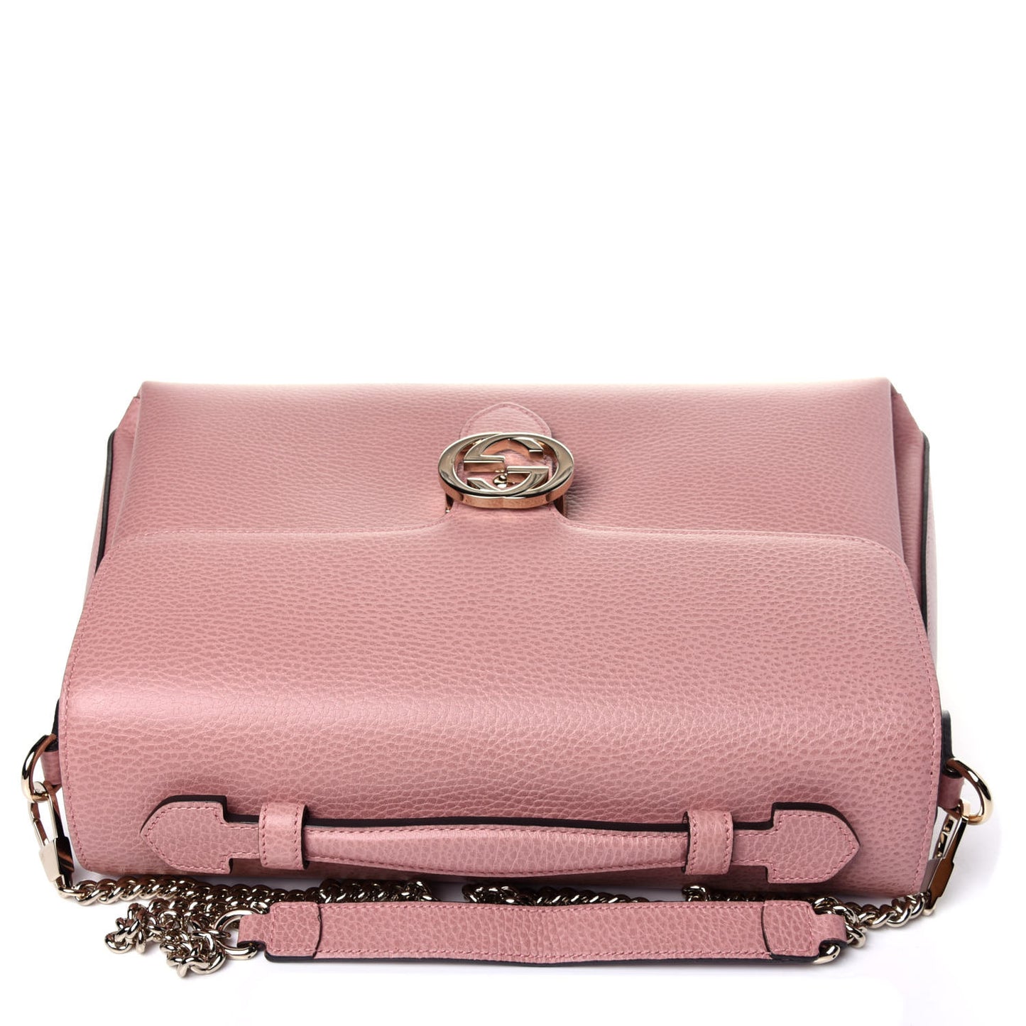 Dollar Calfskin Medium Interlocking G Top Handle Shoulder Bag Soft Pink