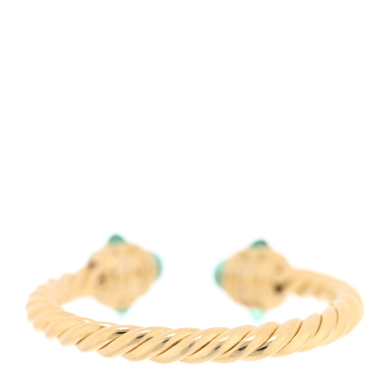 David Yurman 18K Yellow Gold Emerald Renaissance Ring 50 5.5 3 of 4