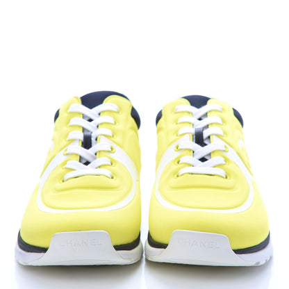 Chanel Lycra Fabric CC Sneakers 42 Yellow 2 of 7