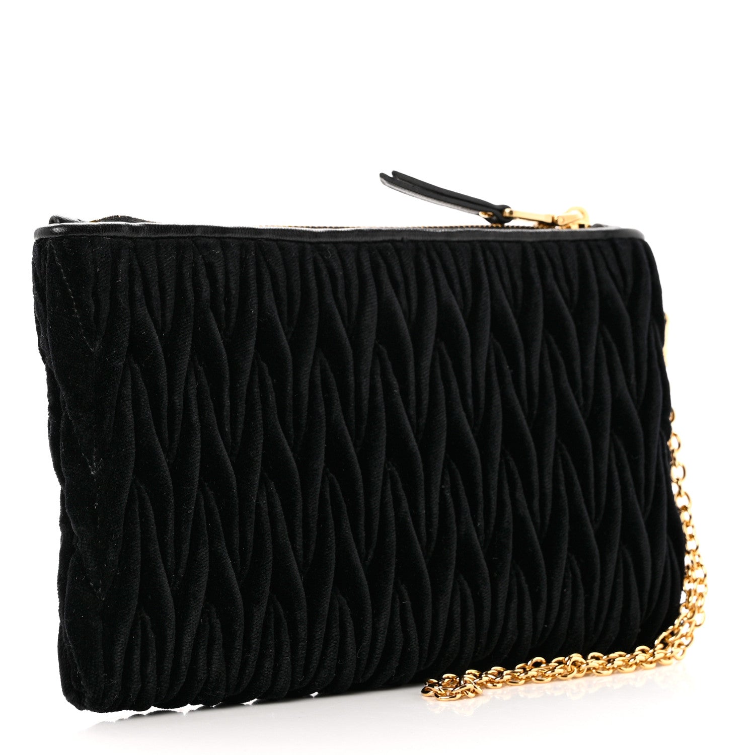 Miu Miu Velvet Matelasse Wristlet Black 3 of 7