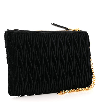 Miu Miu Velvet Matelasse Wristlet Black 3 of 7
