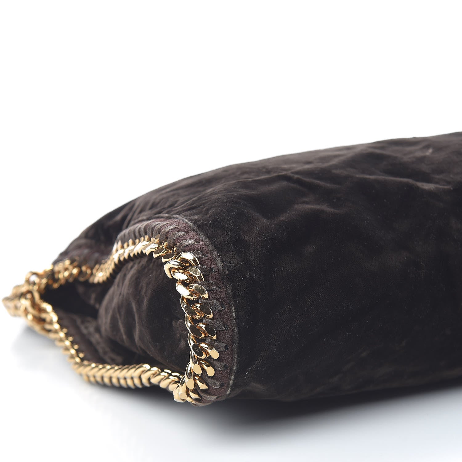 Stella McCartney Metallic Snake Embossed Velvet Falabella Fold Over Tote Brown 9 of 10