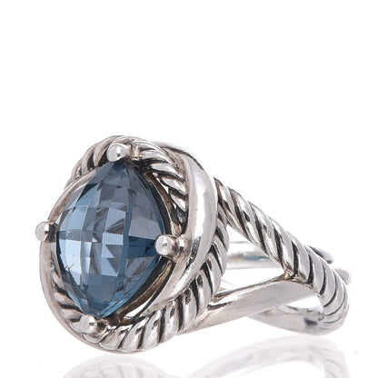 David Yurman Sterling Silver Hampton Blue Topaz 11mm Infinity Ring 52 6 5 of 5