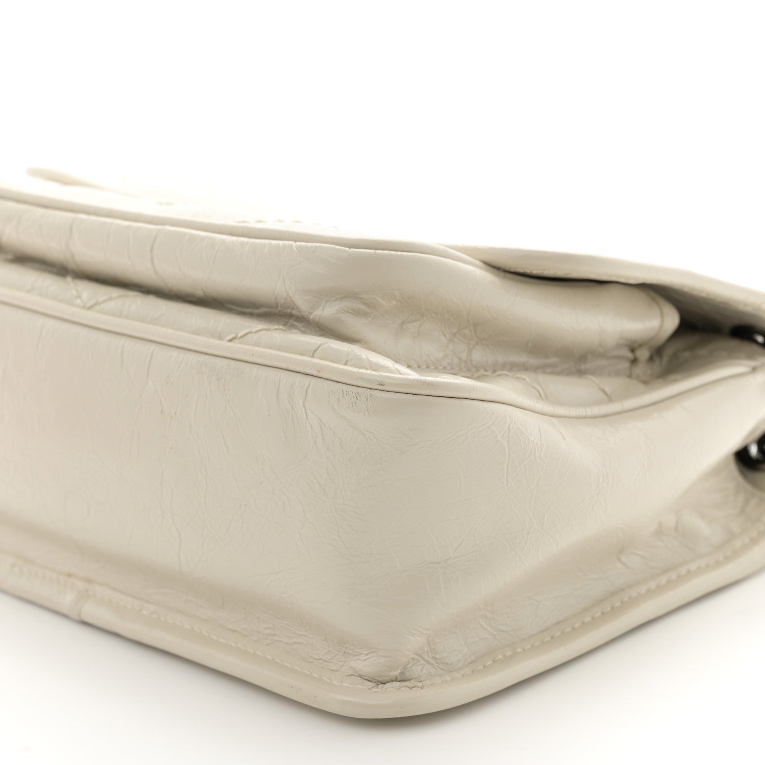Saint Laurent Crinkled Calfskin Matelasse Monogram Baby Niki Chain Satchel Ivory 11 of 11