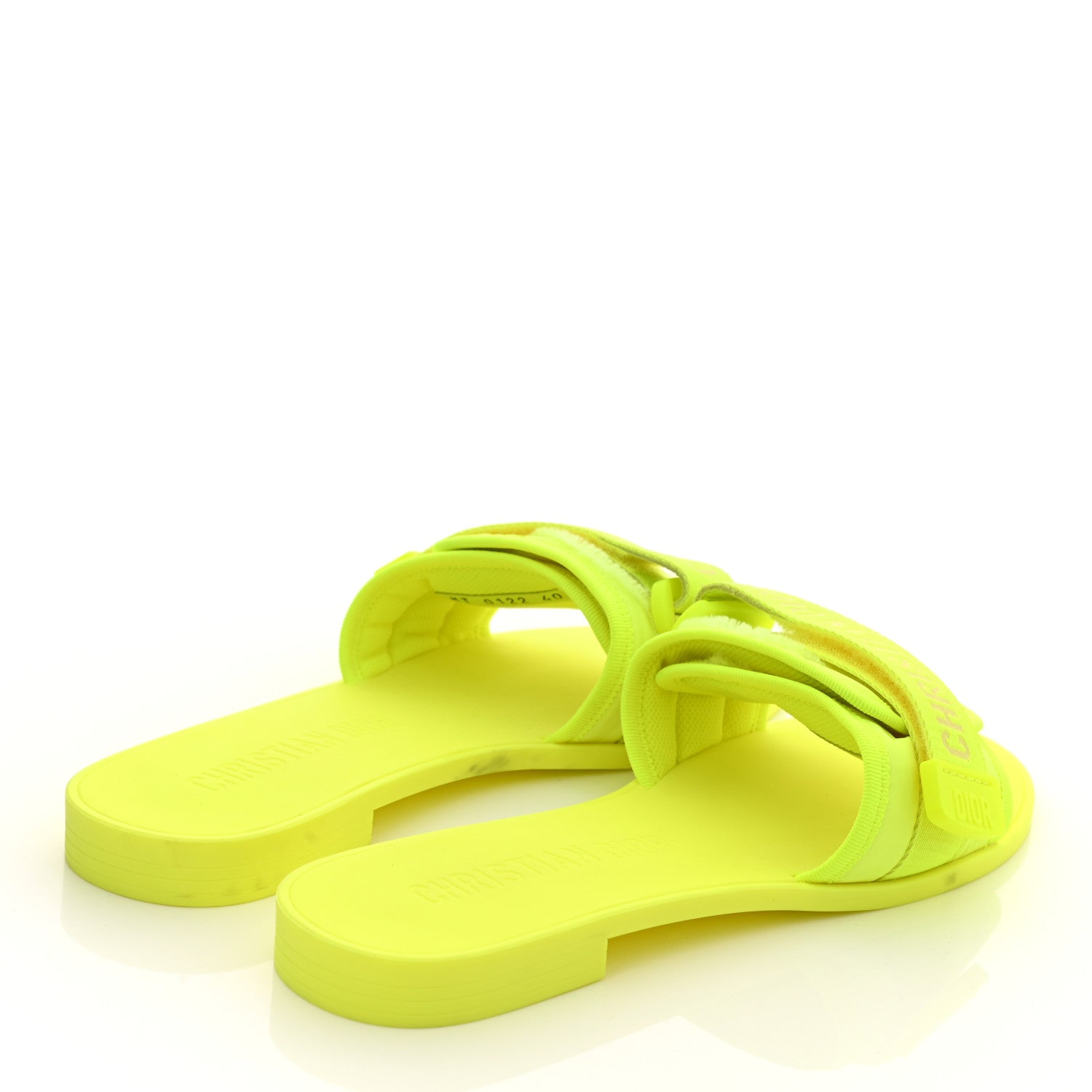 Christian Dior Technical Stretch Fabric Camouflage Dio(r)evolution Slide Sandals 40 Yellow Fluo 4 of 9