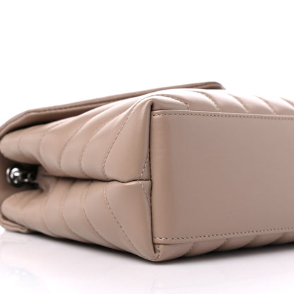 Saint Laurent Calfskin Y Quilted Monogram Small Loulou Chain Satchel Dark Beige 9 of 10