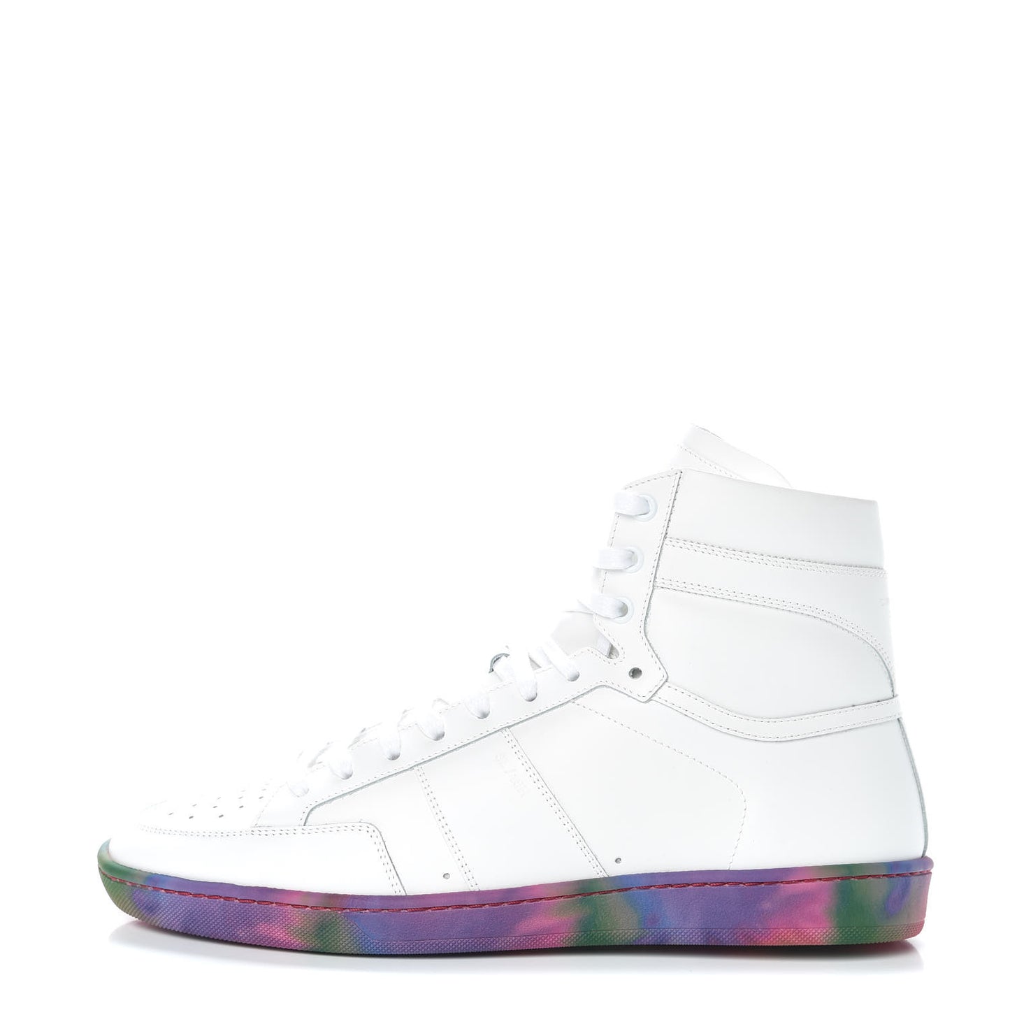Calfskin Mens Signature Court Classic SL/10H High Top Sneakers 41.5 Off White Multicolor Tie-Dye