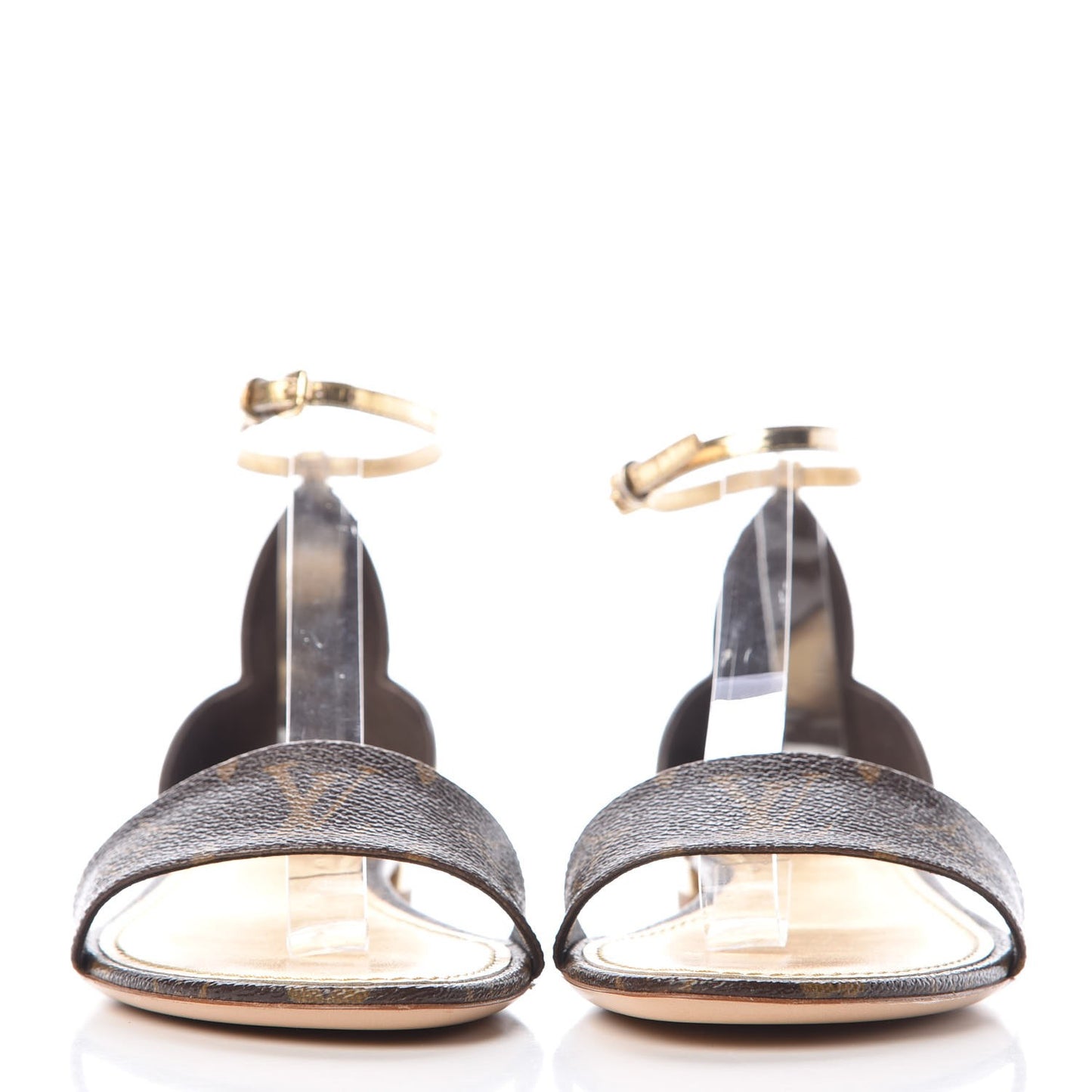 Monogram Metallic Patent Sunshine Flat Sandals 39