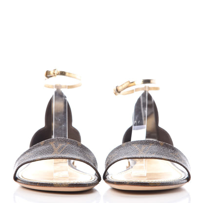 Louis Vuitton Monogram Metallic Patent Sunshine Flat Sandals 39 2 of 7