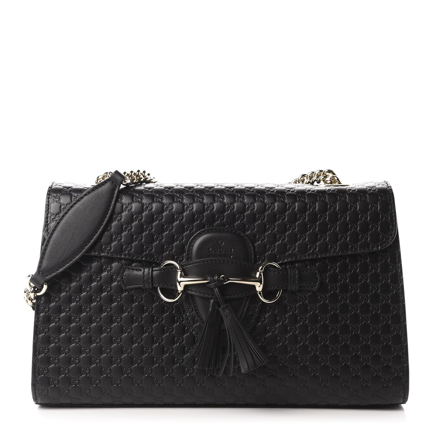 Microguccissima Medium Emily Chain Shoulder Bag Black