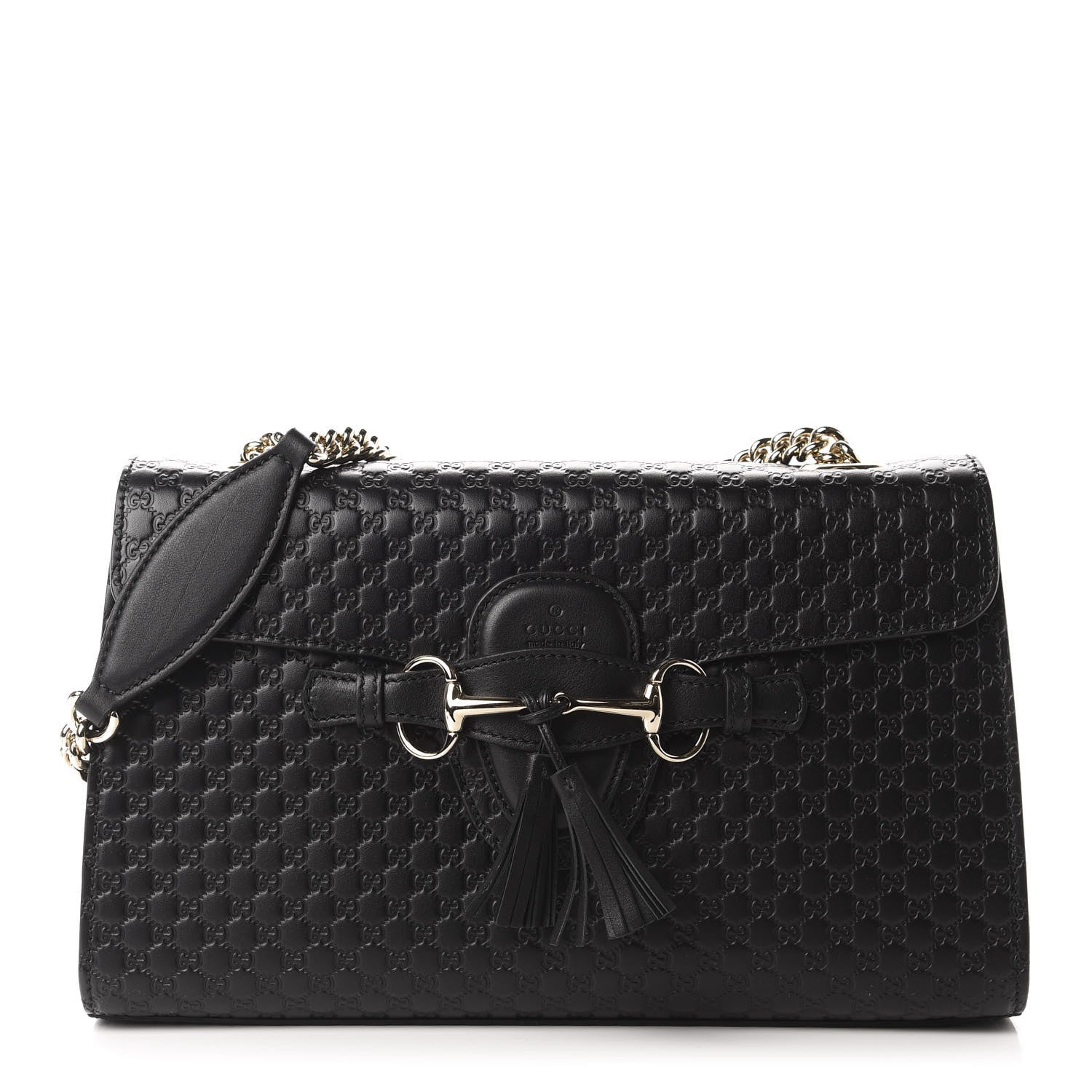 Gucci Microguccissima Medium Emily Chain Shoulder Bag Black 1 of 10