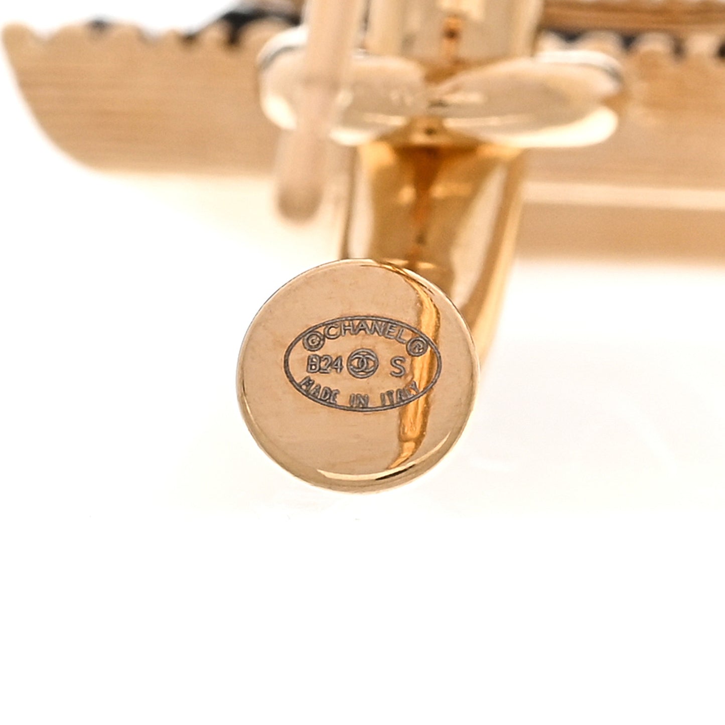 Metal Resin CC Square Drop Earrings Gold Transparent