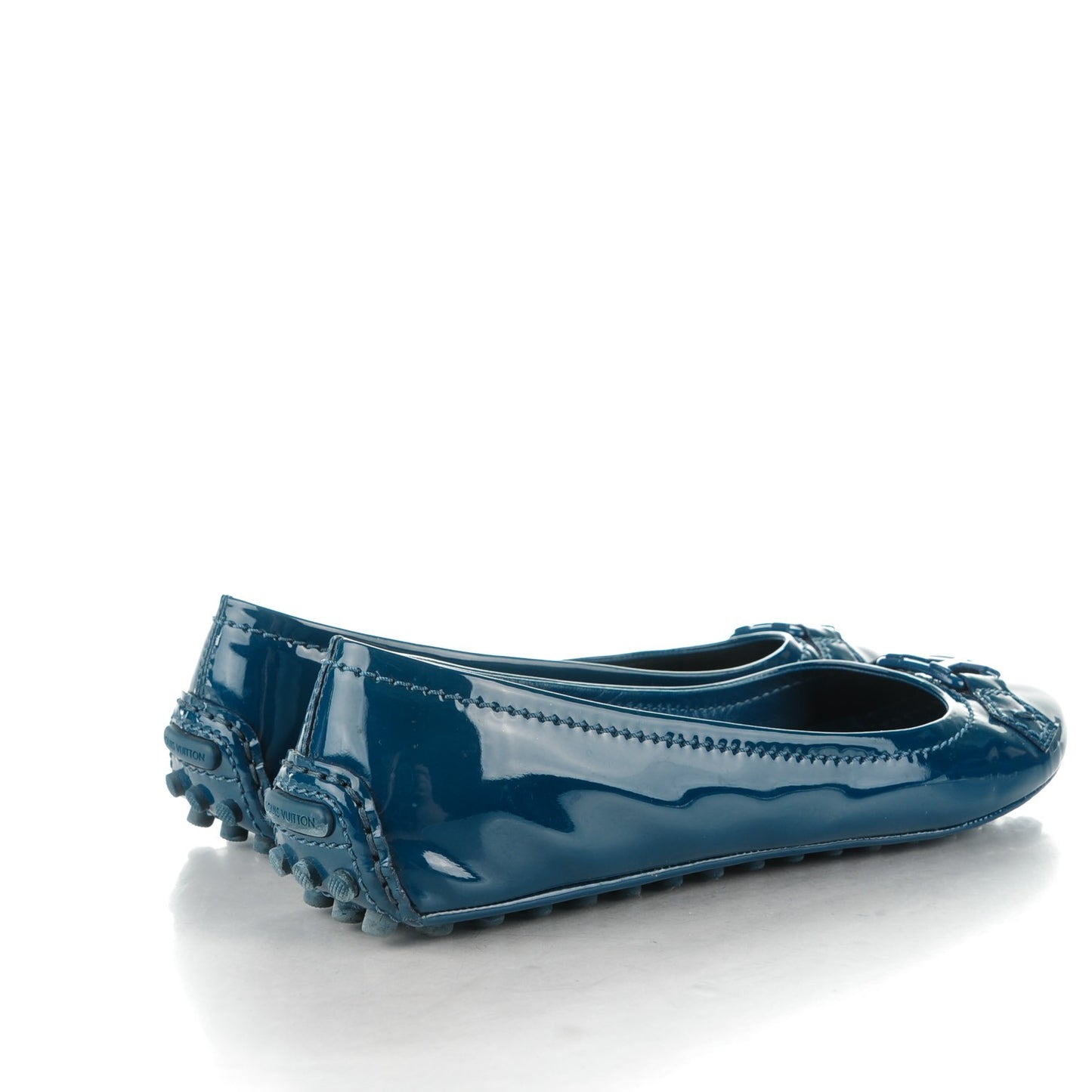 Patent Calfskin Oxford Ballerina Flats 37.5 Blue
