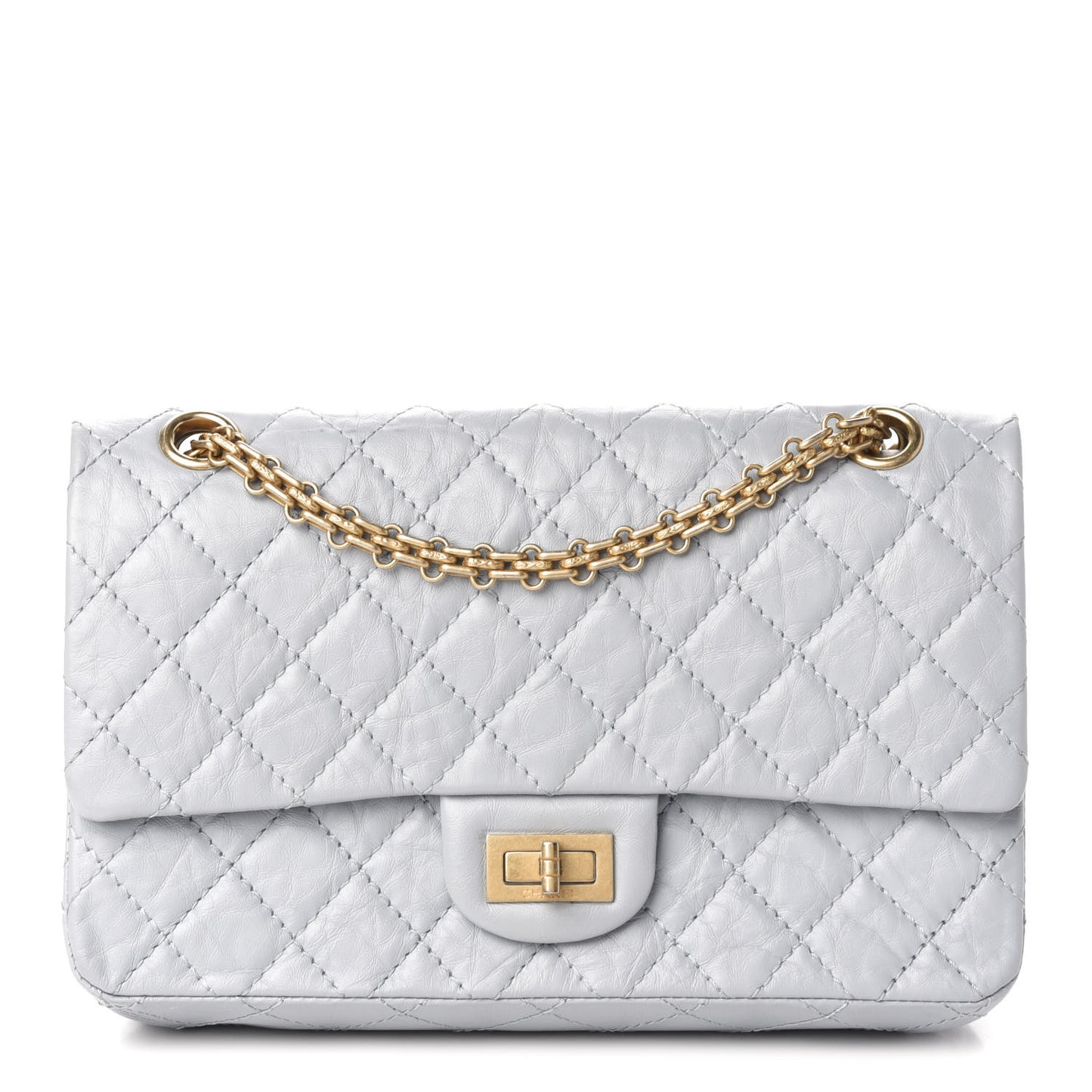Aged Calfskin Quilted 2.55 Reissue 225 Flap Grey