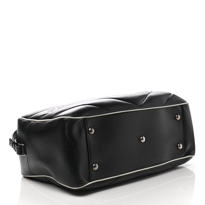 Saint Laurent Calfskin Medium Miles Logo Bowler Duffel Bag Black 4 of 10