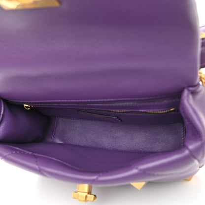 Valentino Garavani Nappa Medium Roman Stud Shoulder Bag Indian Violet 5 of 11