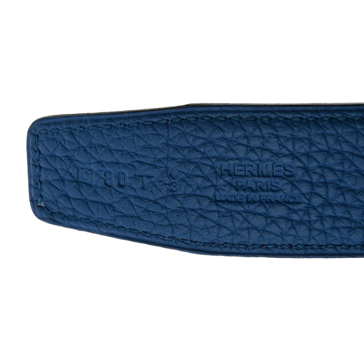 Hermes Togo Swift 32mm H Belt 80 32 Bleu Zanzibar Black 4 of 8