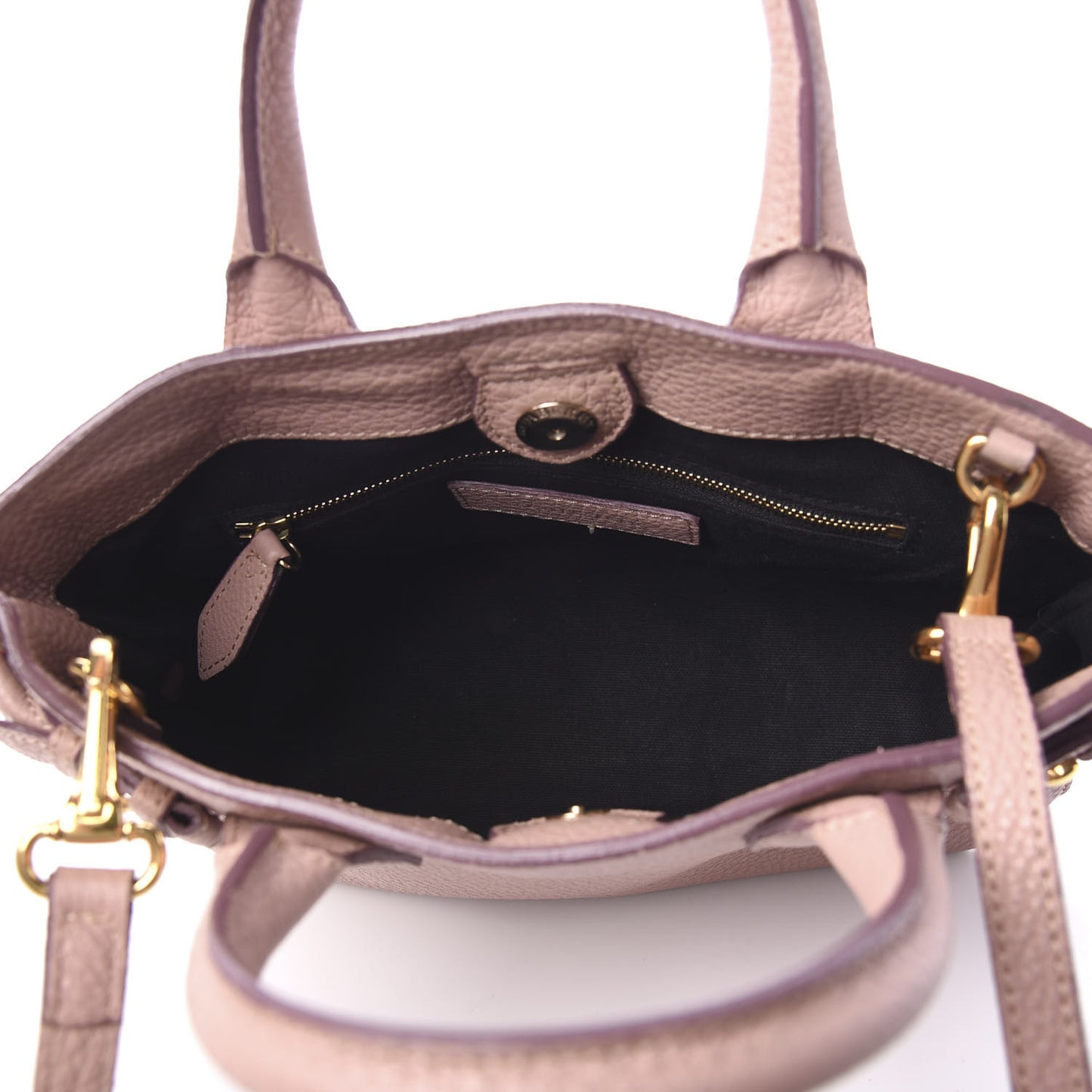 Grainy Calfskin House Check Small Banner Tote Pale Orchid