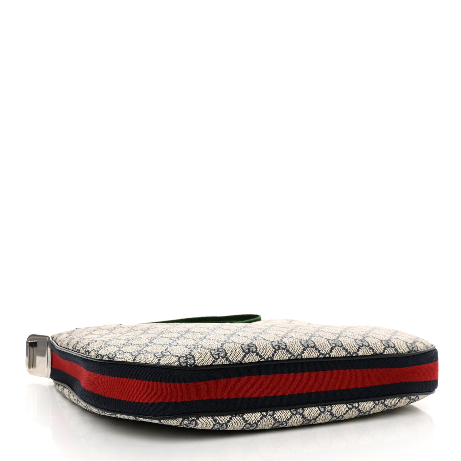 Gucci GG Supreme Monogram Textured Calfskin Web Large Attache Shoulder Bag Beige Blue 4 of 10