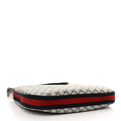 Gucci GG Supreme Monogram Textured Calfskin Web Large Attache Shoulder Bag Beige Blue 4 of 10